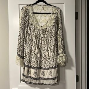 Free People floral print bell sleeve dress
